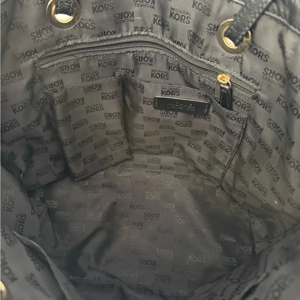 Michael Kors Monogram Tan and Black Jet Set Tote